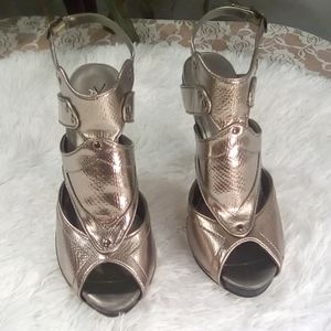 Aldo Strappy Silver Platform